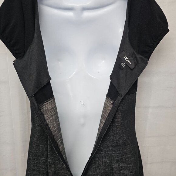 Vintage Iz Byer Dress Y2K Black Denim Retro Bodycon 11 - Picture 9 of 14